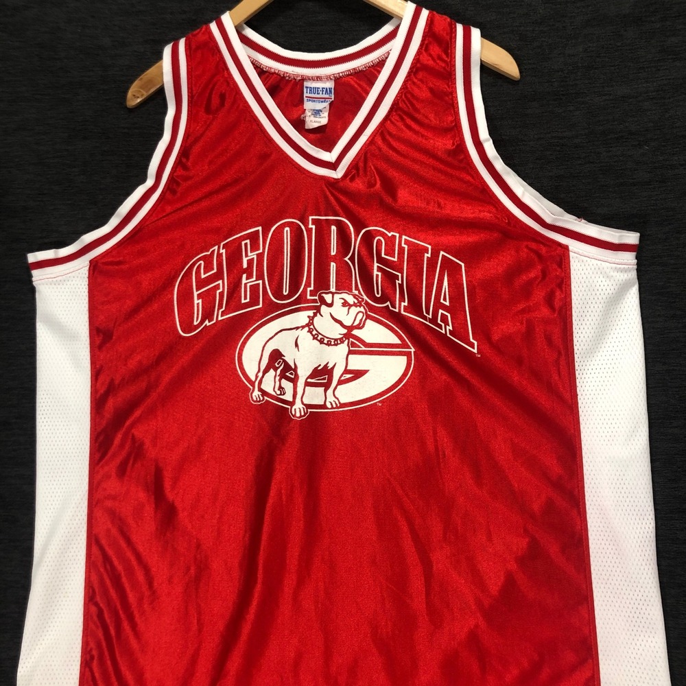 True Fan Georgia Bulldogs‎ Jersey NCAA Basketball Sleeveless Red Men's Size XL